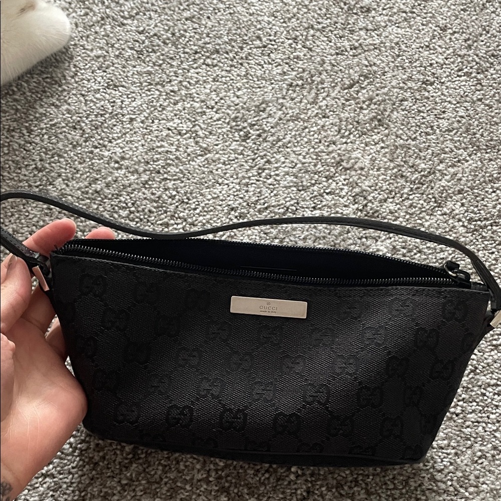 Gucci Black Monogram Clutch
